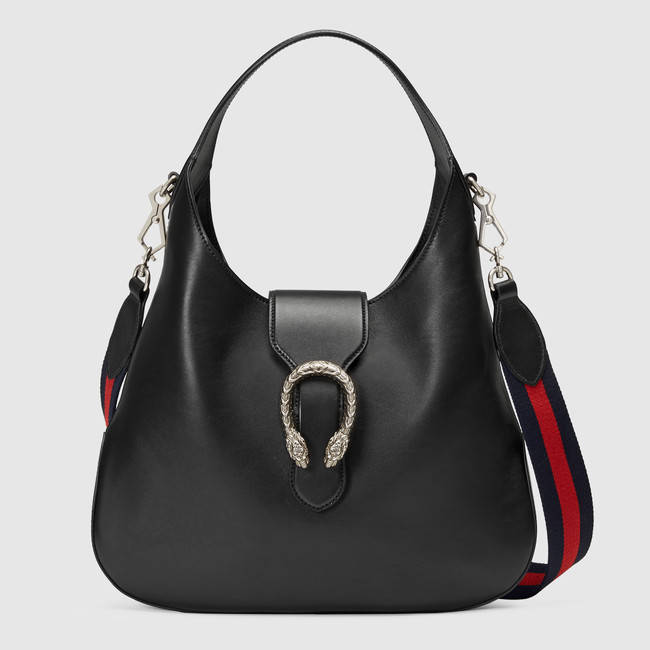 Authentic Gucci Dionysus Leather Hobo Bag 446687 Black